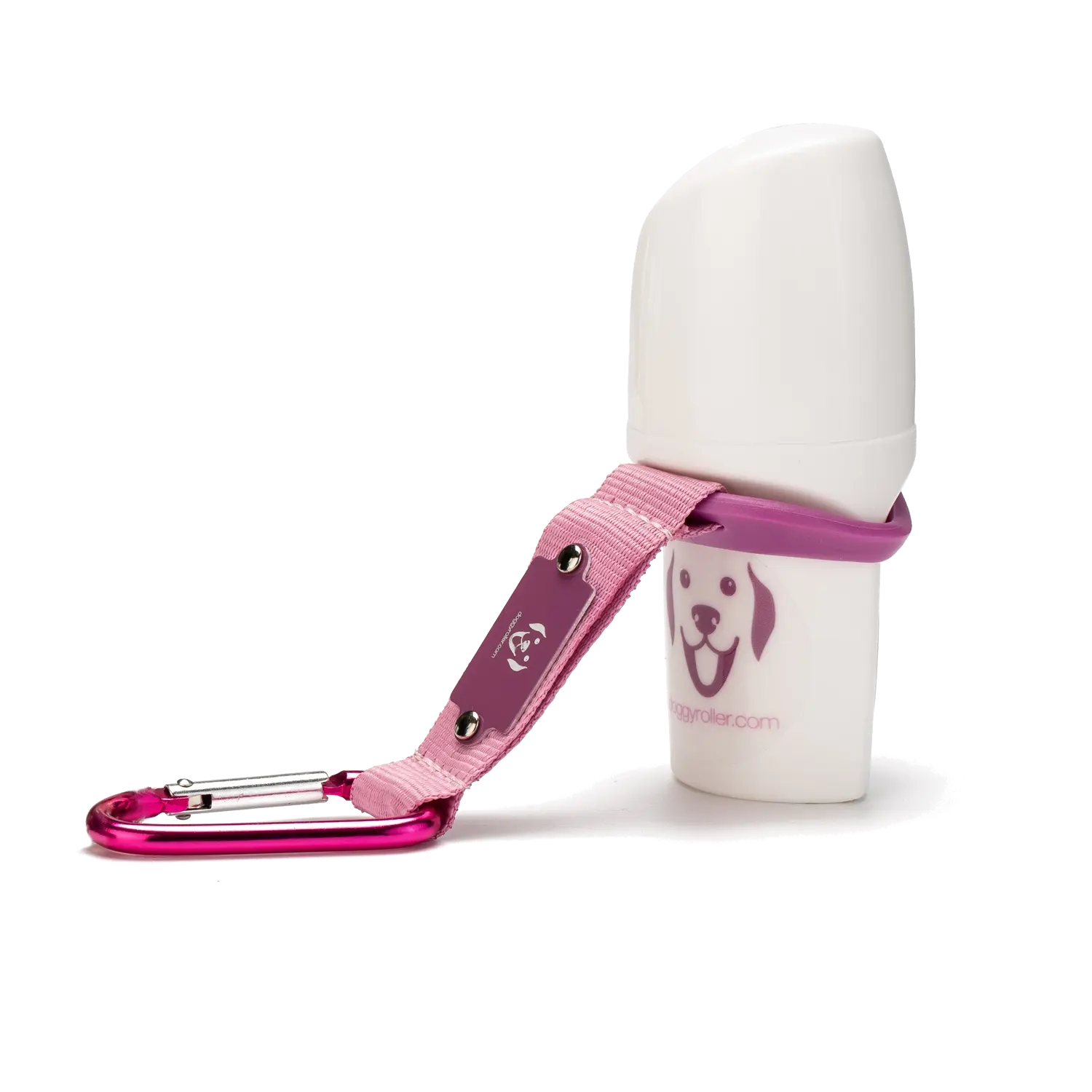 DOGGY ROLLER avec porte-mousqueton rose - pratique et portable Biscuit Rex