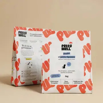 Croquettes Chats - Sans Céréales Poulet & Dinde -Petty well Biscuit Rex