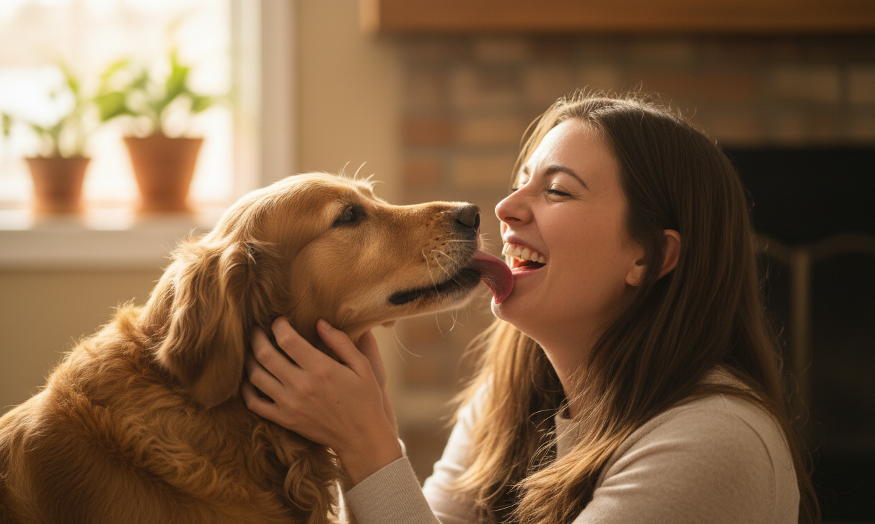Pourquoi mon chien me lèche?