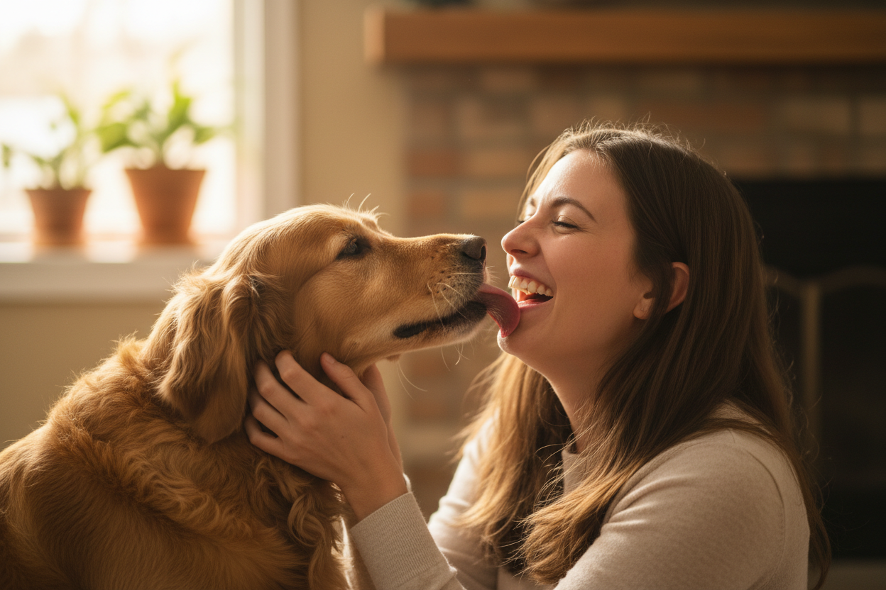 Pourquoi mon chien me lèche?
