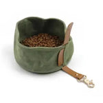 Bol de voyage en toile cirée - Vert -  The Dapper Dog Club Biscuit Rex