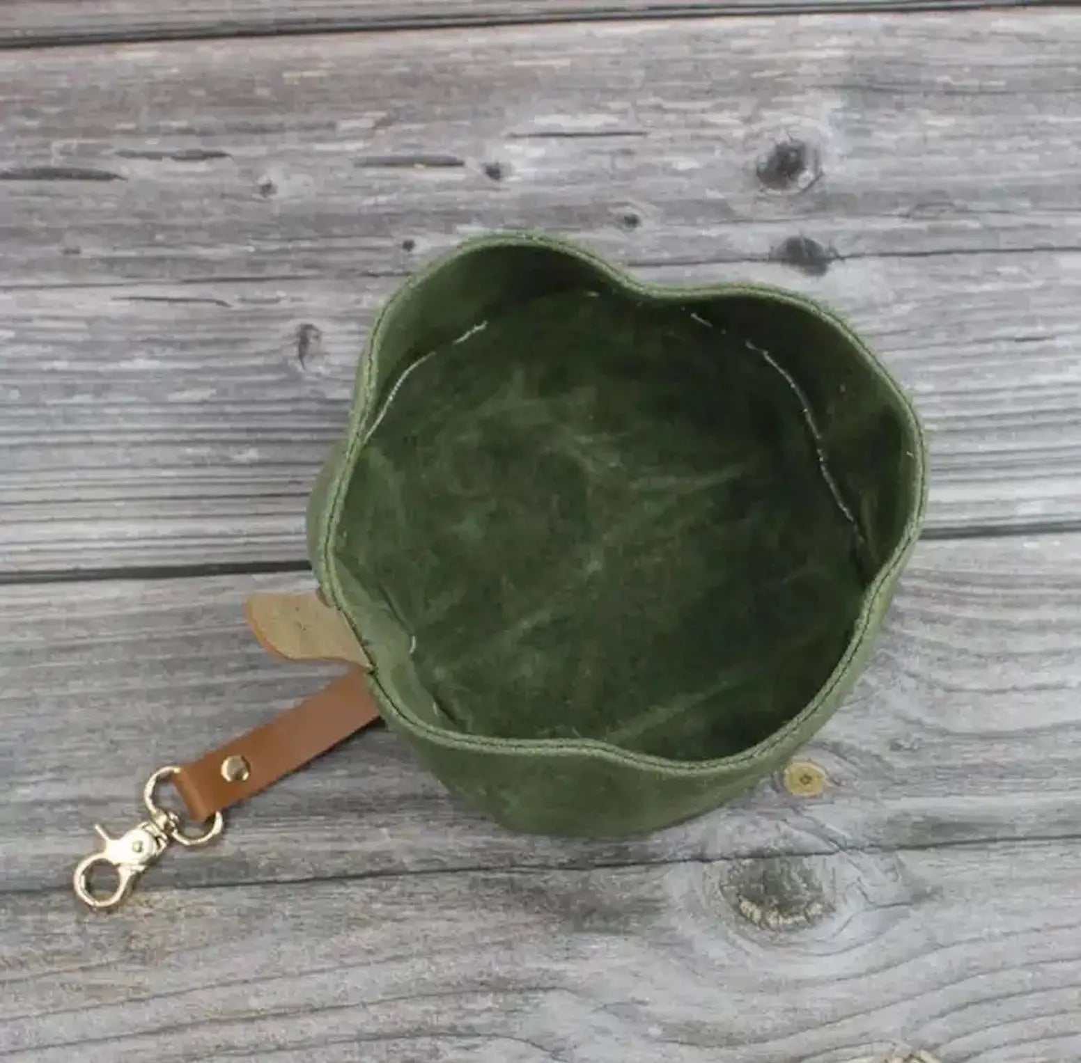 Bol de voyage en toile cirée - Vert -  The Dapper Dog Club Biscuit Rex